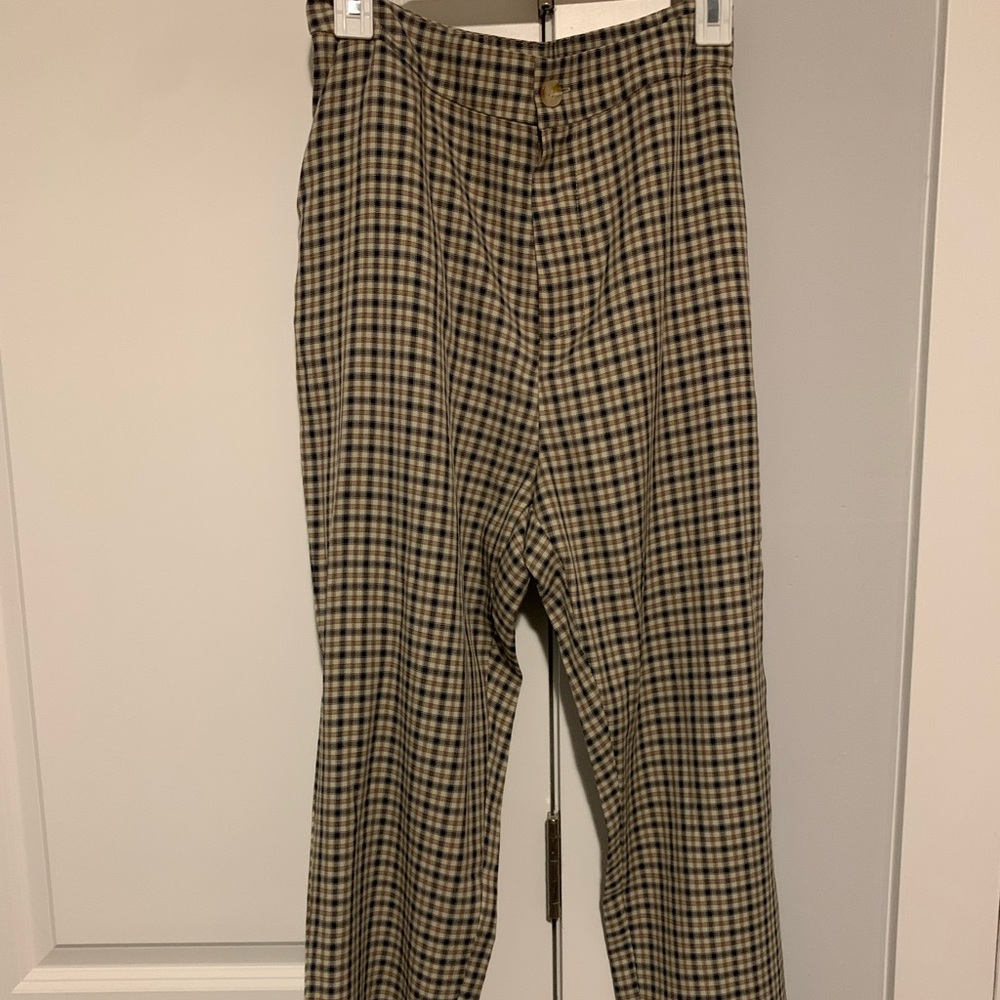 NEW Tan Plaid Trousers